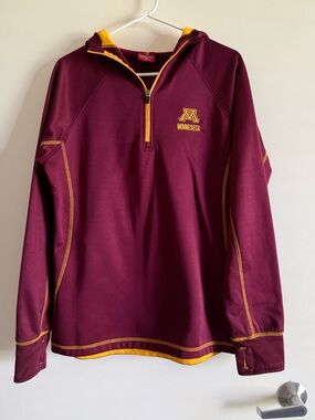 Men's Colosseum University of MN Athletic 1/4 Zip Hooded Sweatshirt